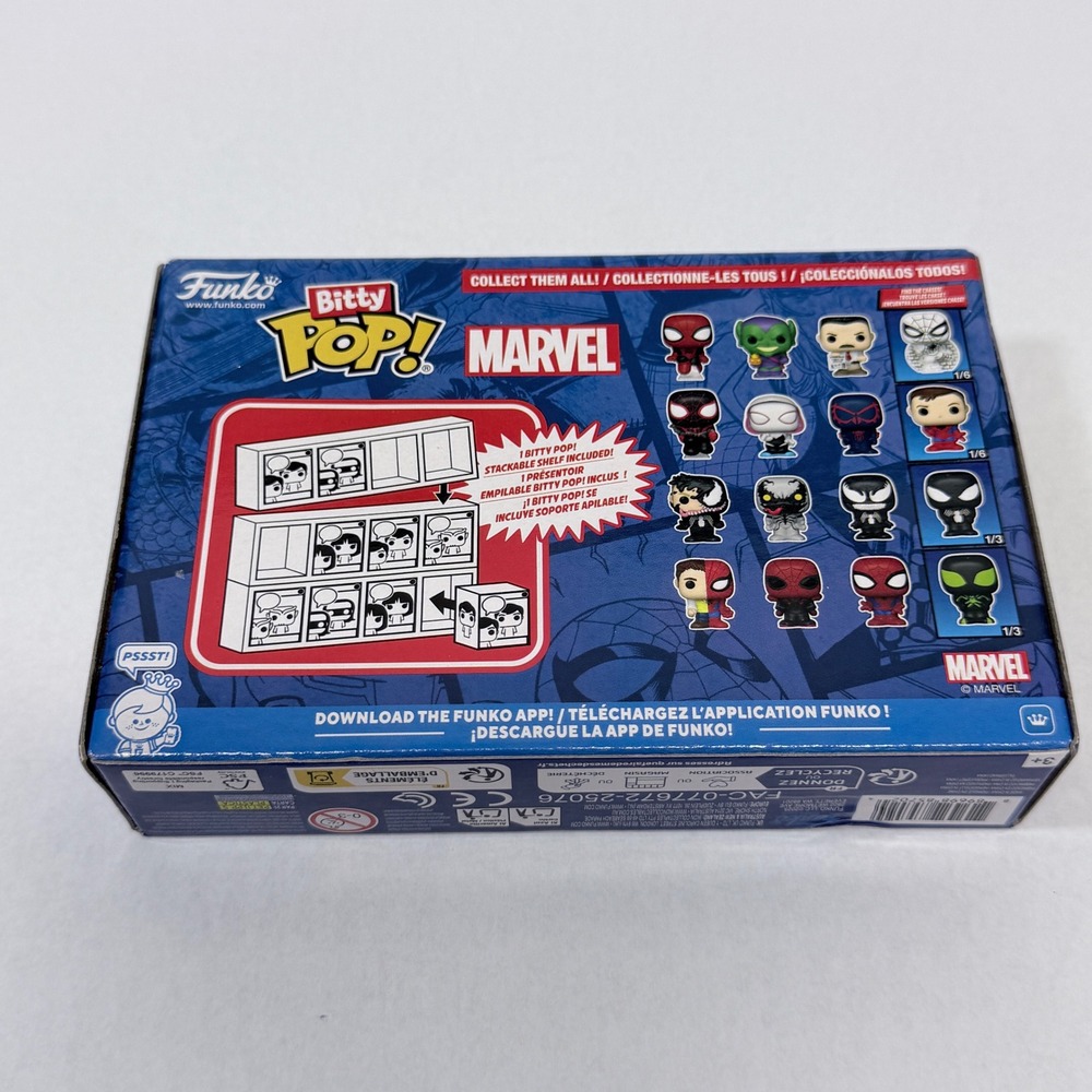 Funko Bitty Pop Marvel Spider-Man 4-Pack Miles Morales Ghost-Spider Chase Set - Picture 4 of 5